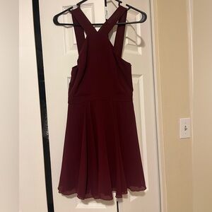 Lulus burgundy v-neck dress